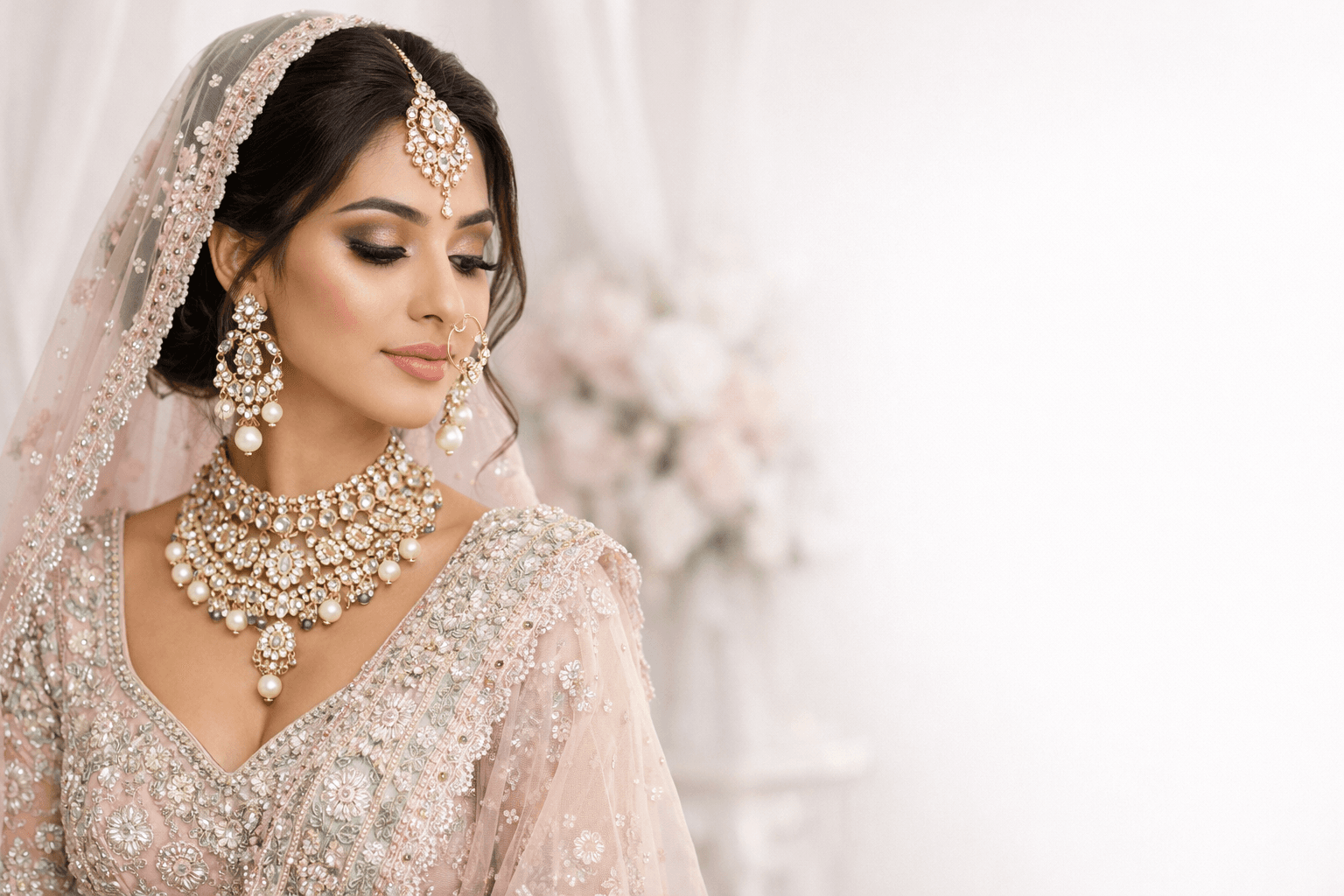 Hero Bridal Makeup ( Note Right Side Space For Content ) at Lumina Makeup Studio Faridabad